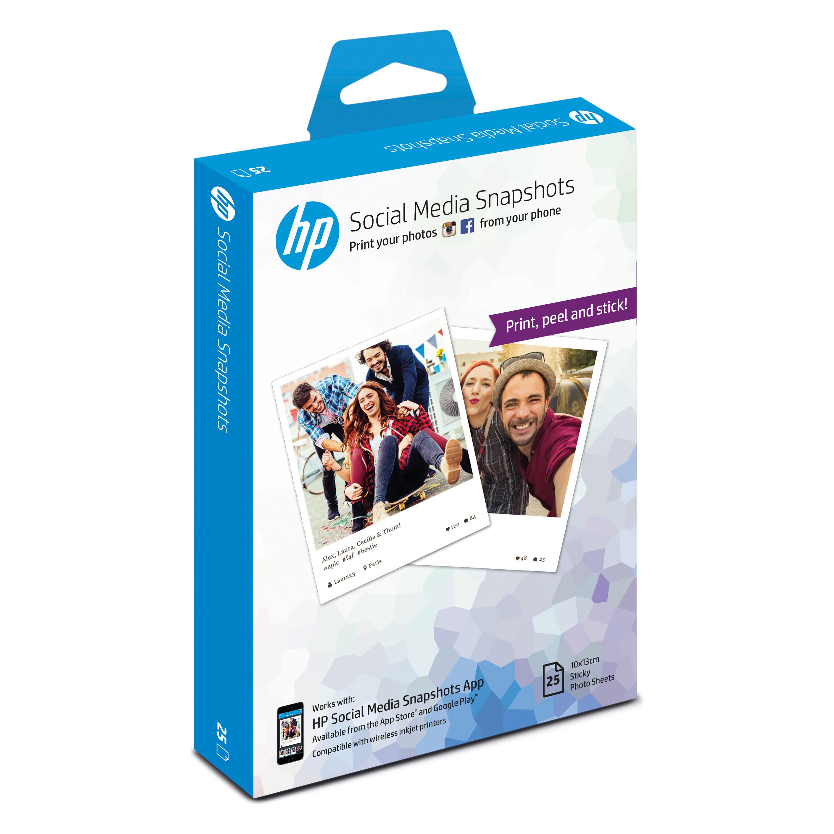 HP Inkjet Fotopapier Social Media Snapshots (265 g/m², 10 x 13 cm, 25 Stk.) (W2G60A)