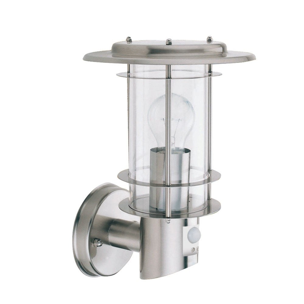 Searchlight RVS buitenlamp met bewegingssensor in zilver voor in de tuin