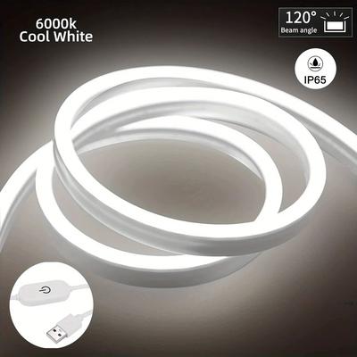 Inspired Living Smart Touch Neon LED Light Strip Dimmable Waterproof LED Rope Light For Custom Decor cold White 3m