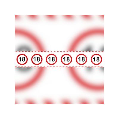 Folat 18. Geburtstag Verkehrsschild Absperrband