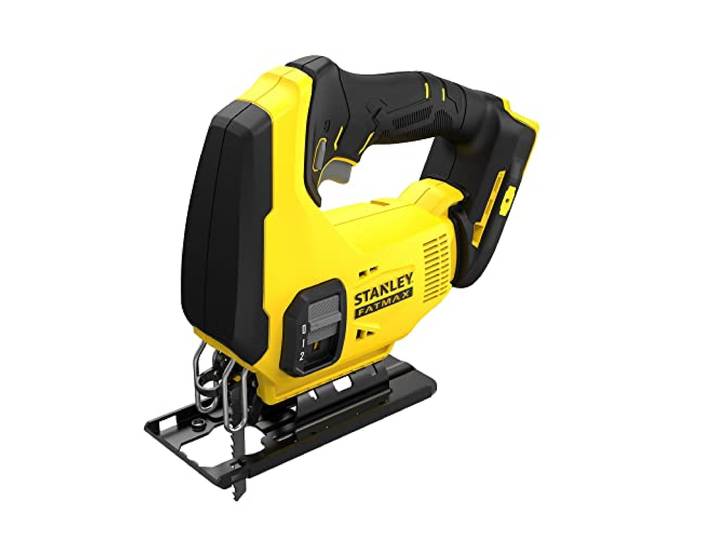 Stanley FATMAX Scie sauteuse sans fil 18V Lithium Ion Moteur Brushless Performante et pratique (Bois 55mm\, Métal 8mm) Sans batterie ni Chargeur Gamme FATMAX V20 SFMCS600B-XJ