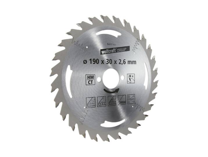 Wolfcraft Kreissägeblatt HM 28 Zähne ⌀ 19 cm