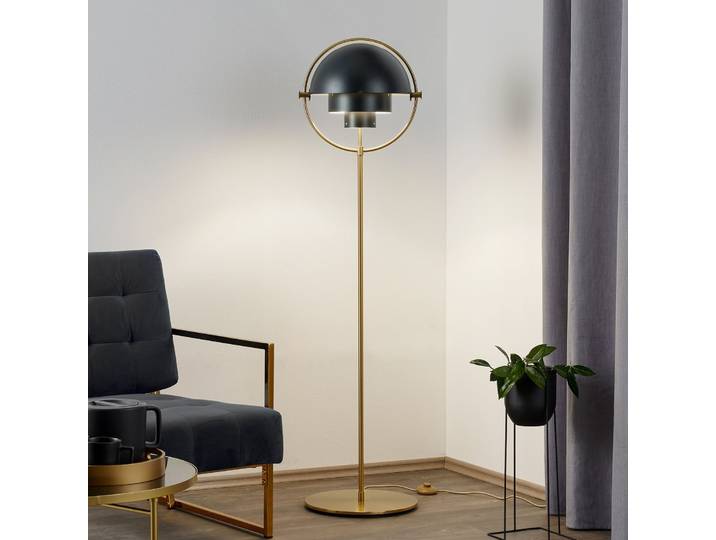 Multi-Lite Stehleuchte messing/schwarz, Höhe 148 cm - GUBI - Wohnzimmer - Design - Metall - Einflammig