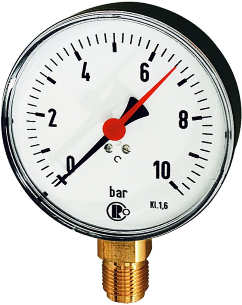 Riegler Standardmanometer, Stahlblech, G 1/2 unten, 0 - 6,0 bar, Ã˜ 160 (156)