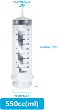 Inspire Picks Flow Master Large Capacity Feeding Syringe Kit With Hose Multi Purpose Pet Care Injector 550ml