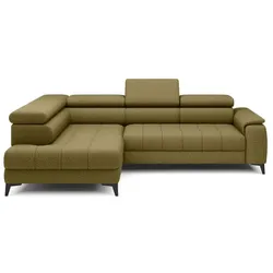 Ecksofa Chivas Stoff Grün Olive