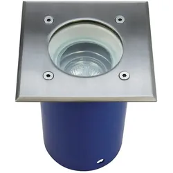 HEITRONIC Bodeneinbaustrahler SPANDAU, 230V, IP67, GU10, V2A Edelstahl / Alu-Druckguss / Glas klar, schwenkbar, eckig HEI-36863