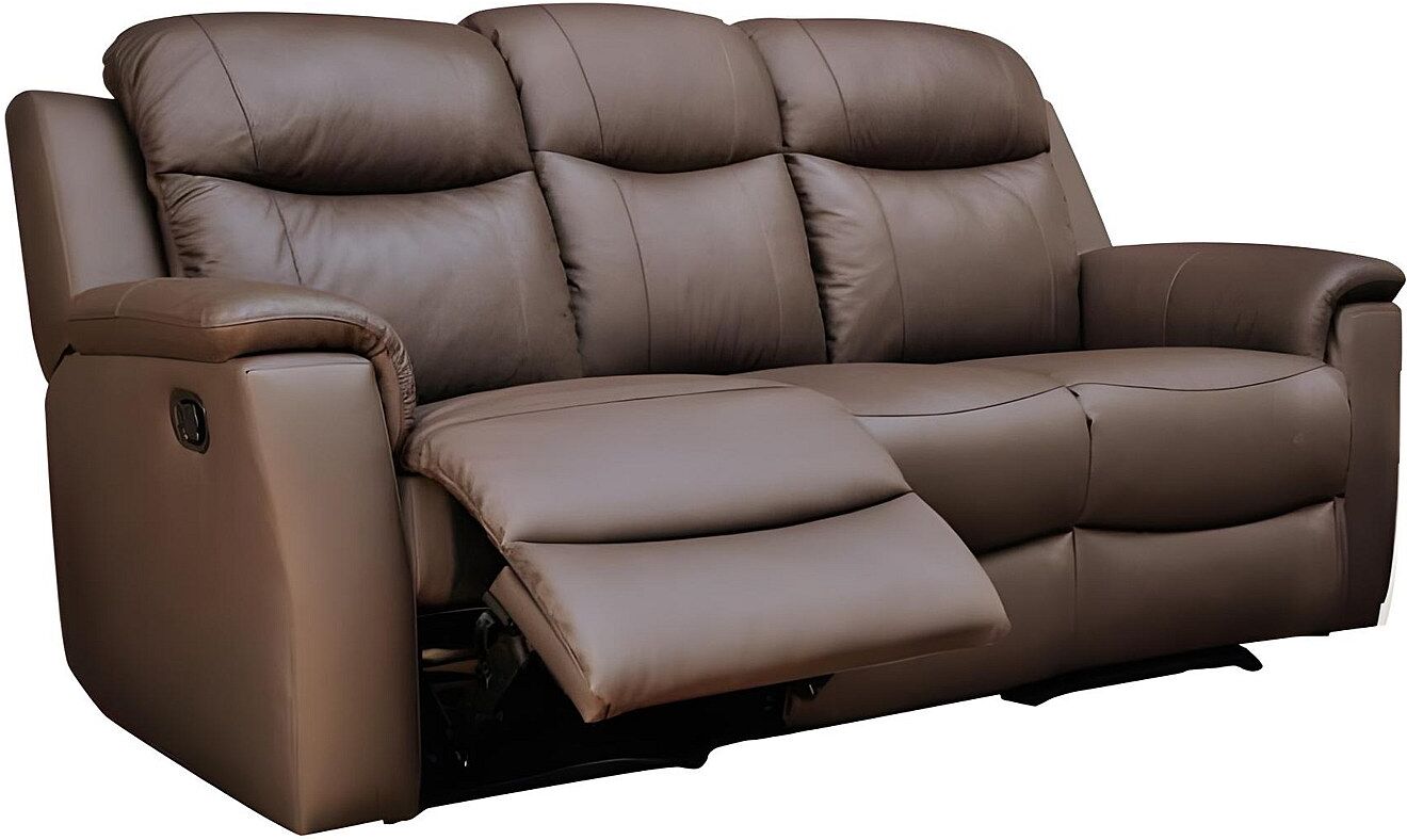 Vente-unique Relaxsofa Leder 3-Sitzer - Braun - EVASION