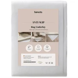 benuta Basic Kurzflor Teppichunterlage Prima Weiß 190x290 cm - Moderner Kurzflor-Teppich für Wohnzimmer