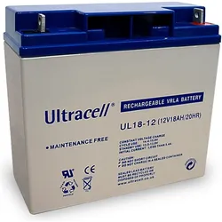 Ultracell Bleiakku 12 V, 18 Ah UC18-12, Batterien + Akkus