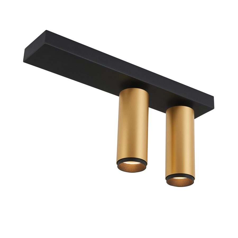 LOOM Design 2-er LED-Wand- /Deckenstrahler X-BEAM DOUBLE Gold/Schwarz 868-003 5712802226735