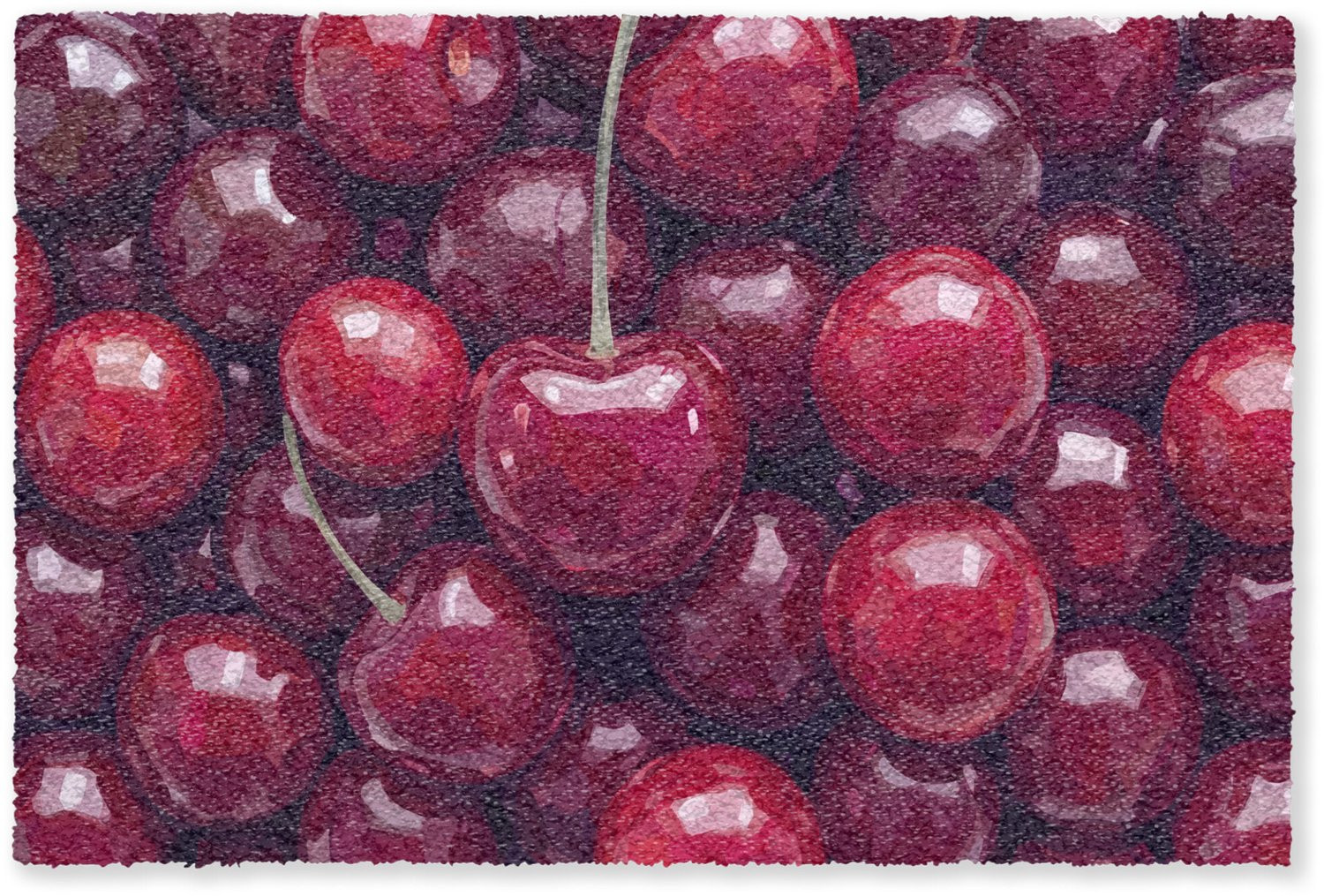 MuchoWow Deurmat Fruit Kersen Rood B/D: 90 x 60 cm