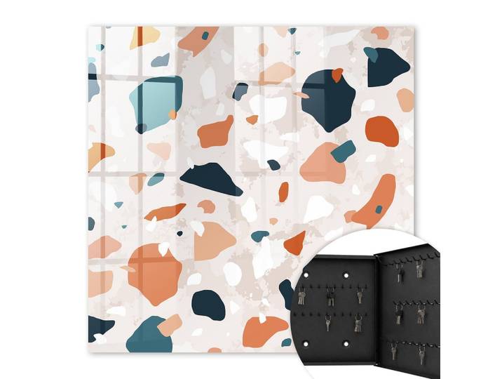 SCHLÜSSELBOX Schwarz 30x30 cm- Türöffnung nach rechts - Farbenfrohes Chaos