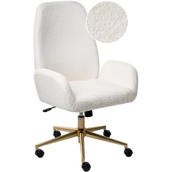 BÜROSTUHL Bouclé Weiß Clare