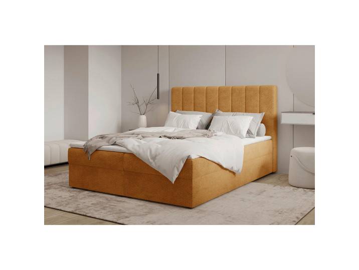 Livetastic Boxbett, Rost, Kunststoff, Masson-Kiefer,Masson-Kiefer, H2 + H3, Höhe ca. 20 cm, 140x200 cm, Bettkasten, gepolstertes Kopfteil, Stoffauswahl, Topper durchgehend, in verschiedenen Größen erhältlich, Schlafzimmer, Betten, Boxspringbetten