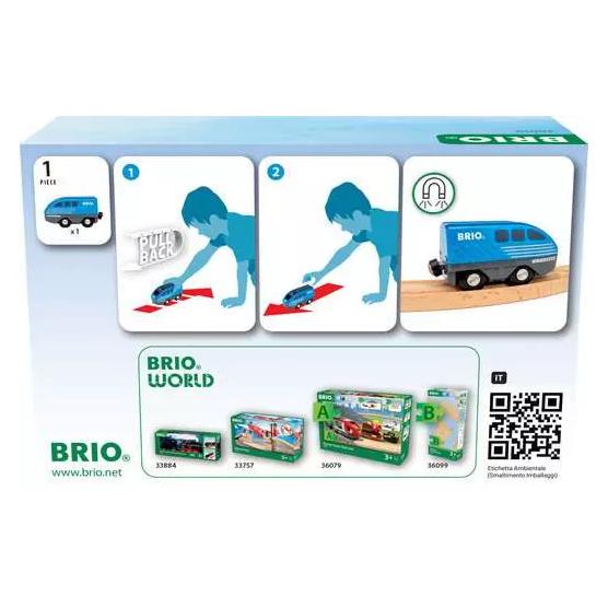 Ravensburger BRIO World - 36019 Zug mit Rückziehmotor | Spielzeugzug für Kinder ab 3 Jahren (36019)