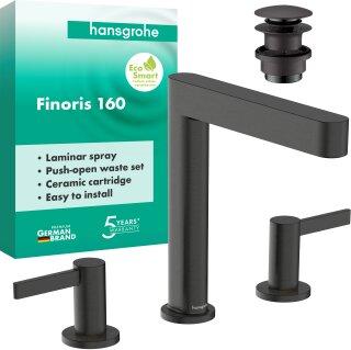 HANSGROHE 76034340 3-Loch Waschtischarmatur 160 Finoris