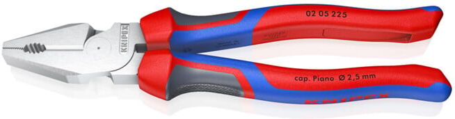 KNIPEX Pince universelle à forte démultiplication, chromée, avec gaine 225 mm (02 05 225)