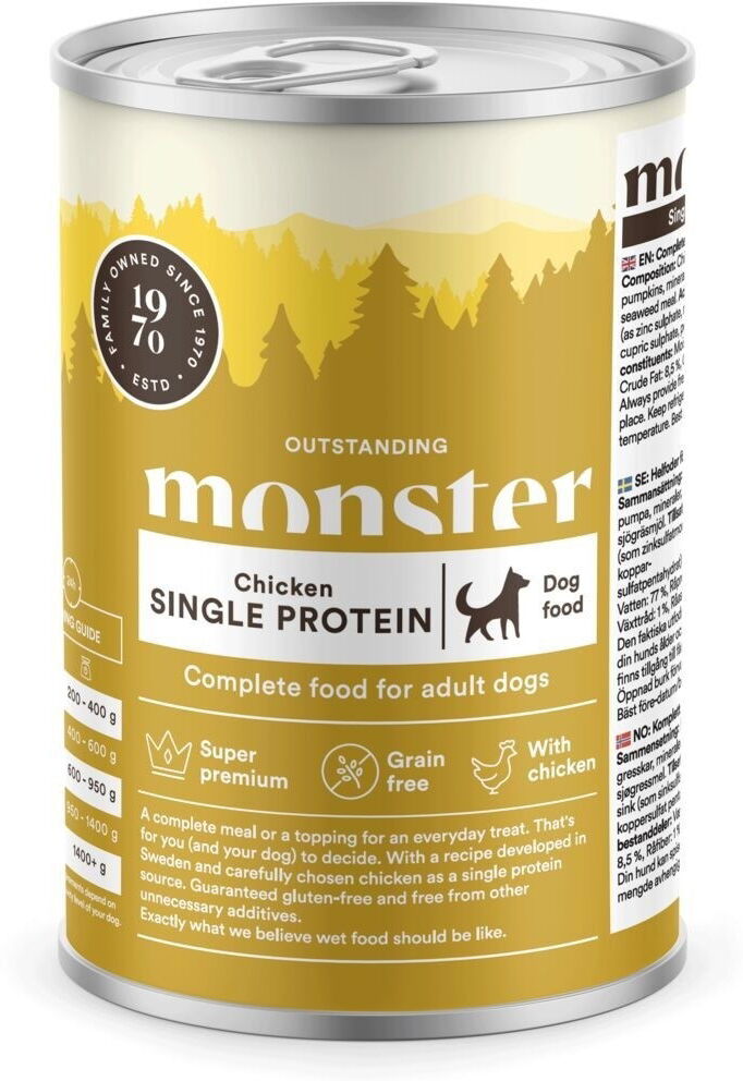 Monster Pet Food Monster Dog Adult Single Protein Chicken 400 G
