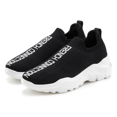 Sneaker FRENCH CONNECTION "Slipper, Halbschuh, Freizeitschuh, Slip-On-Sneaker", Damen, Gr. 37, Textil, schwarz, Obermaterial: 100% Textilmaterial. Decksohle: 100% Textilmaterial. Futter: 100% Textilmaterial. Laufsohle: 100% Synthetik, unifarben mit...