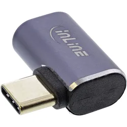 INLINE USB4 Adapter, USB-C Stecker/Buchse rechts/links gewinkelt, Aluminium