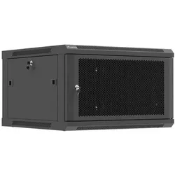 Lanberg RACK-WANDSCHRANK 19 6HE 600X600 SCHWARZ PERFORIERTE TÜR (FLACHPACK) (6 HE, 19 Zoll Rack), Serverschrank, Schwarz