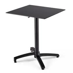 Oviala Business Quadratischer Gartentisch (60x60 cm) kippbar schwarz - Oviala