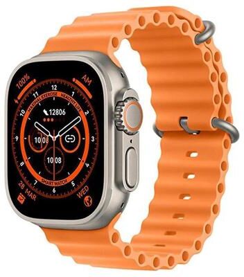 Everyday Crate C900 Ultra3 Bluetooth Smart Watch With HD Display Wireless Charging And Health Tracking orange
