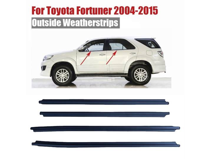 Bande météo en caoutchouc pour Toyota Fortuner 2004 – 2015, joint de fenêtre, ceinture de porte, moulage extérieur, accessoires SW4