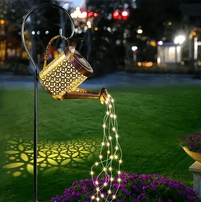 Inspire Essentials AquaGlow Solar Watering Can Light Outdoor Decorative Fairy Shower Lamp warm White