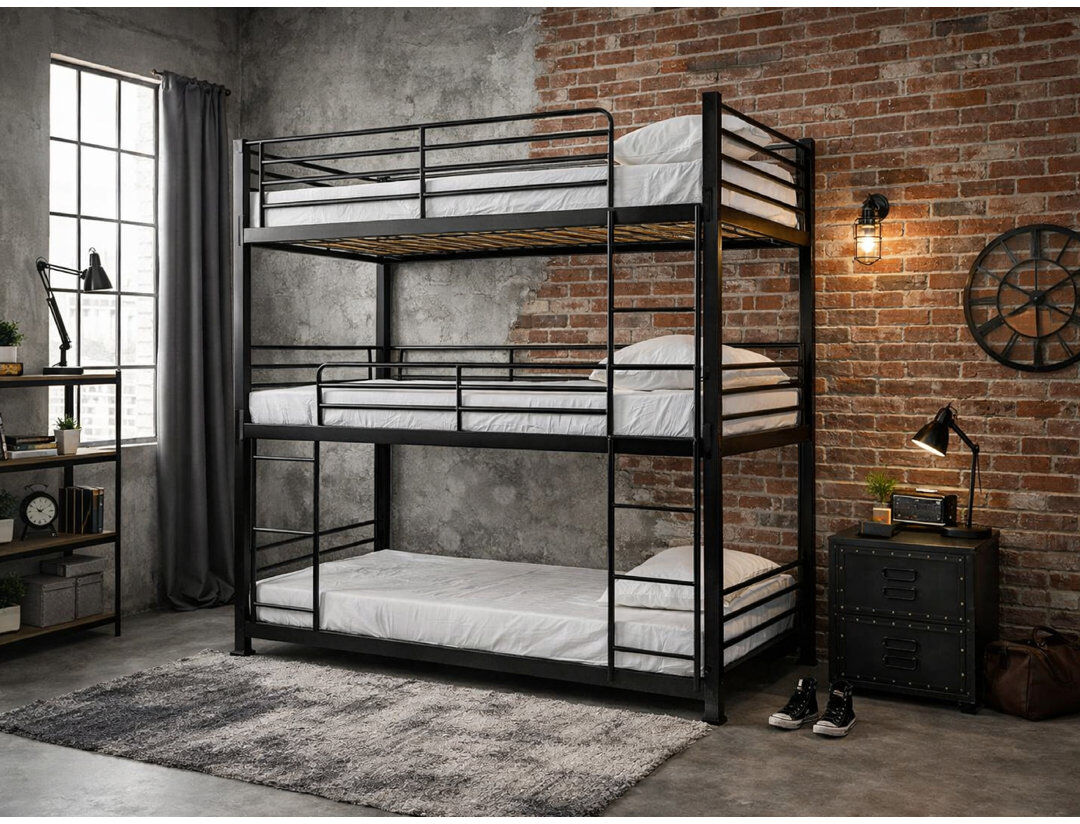 Isabelle & Max Cullins Single (3') Bunk Bed Black UK Single - DE 90 x 190 cm