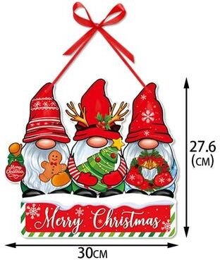 Uplift Treasures Merry Christmas Santa Snowman Door Hanging Ornament d