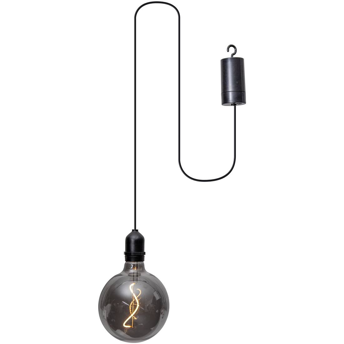 Eglo Vignanello pendellampen zwart met transparante rookglas bol