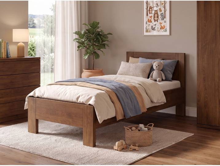 Kinder- & Jugendbett „Bianca“ Kernbuche Dunkel 100 x 200 cm Massivholz Buche Dunkel