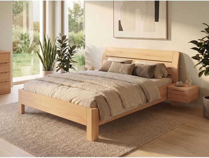Bett Kernbuche „Alina“ 90 x 190 cm Massivholz Buche