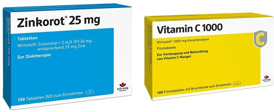 Wörwag Zinkorot 25 mg + Vitamin C1000 100+100stk