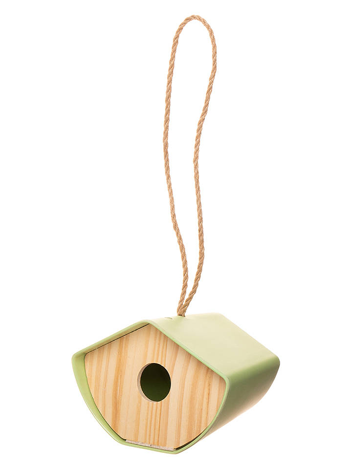 moses. Vogelhäuschen in Beige/ Grün - (B)14,5 x (H)16,1 x (T)12 cm - onesize