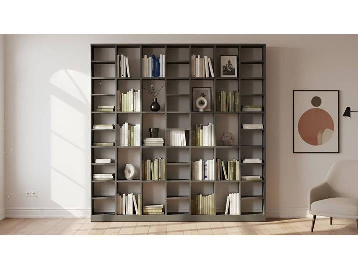 Geräumiges Bücherregal Premium Dekore Basaltgrau