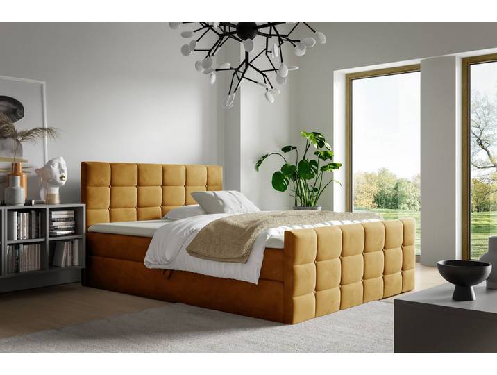 yourhouse24 Boxbett Berlin (Bonell-Matratze und Topperr), mit zwei Bettkästen