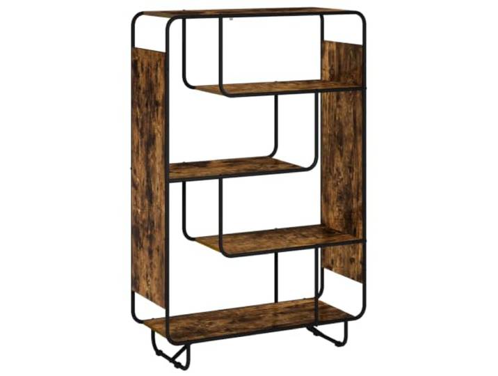 Xhnifbn Highboard Standregal 5 Ebenen Räuchereiche 93.5x37.5x144cm 5 offene Ablagen für Küche und Essbereich: Robuster Holzwerkstoff kombiniert mit stabilem, verzinktem Stahlgestell.