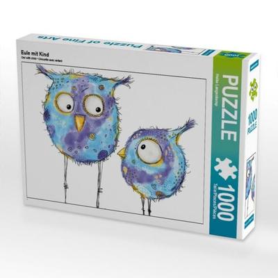 CALVENDO Puzzle Eule mit Kind | 1000 Teile Lege-Größe 64 × 48 cm Foto-Puzzle für glückliche Stunden