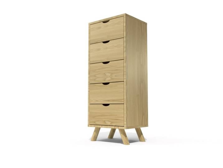 Chiffonnier Scandinave bois 5 tiroirs Viking Miel