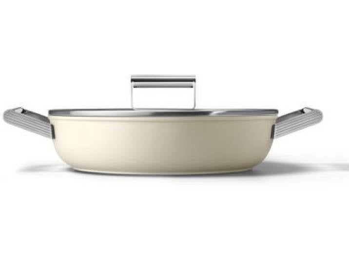 Smeg - Sauteuse 28cm Céramique Crème Avec Couvercle