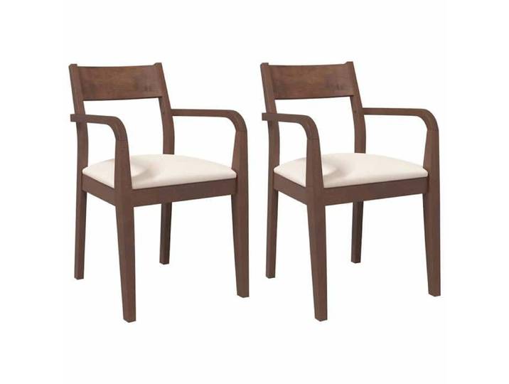 Sales Season Chaises à manger coussins（lot de 2) - SHIELD - Fauteuil/Siège de cuisine - marron bois massif caoutchouc 51x57x80 5cm