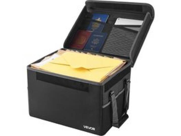 VEVOR Boîte à documents ignifuge 1000 °C, porte-documents anti-feu multicouche portable, compacte et pliable, sac de rangement ignifuge et étanche pour fichiers importants, passeports, pour bureau