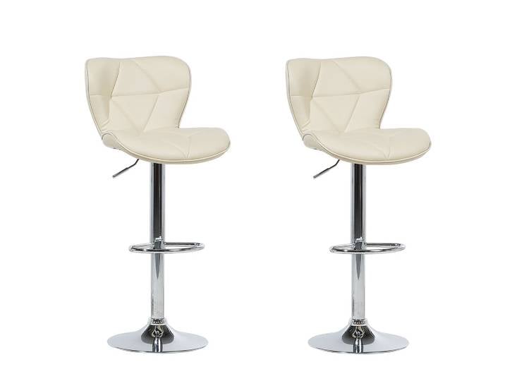 BARHOCKER 2er-Set Kunstleder Beige Valetta