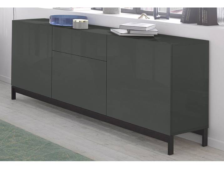 Sideboard HOME AFFAIRE Metis , grau (anthrazit hochglanz), B:170cm H:72cm T:40cm, Sideboards, Sideboard, Breite 170 cm