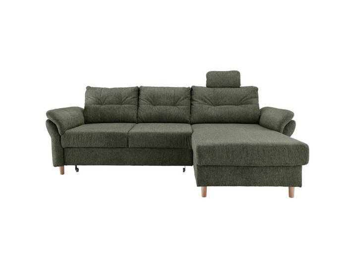 Ecksofa, Dunkelgrün, 250x176 cm, Textil, 4-Sitzer & Liegefunktion, Modern, Livetastic