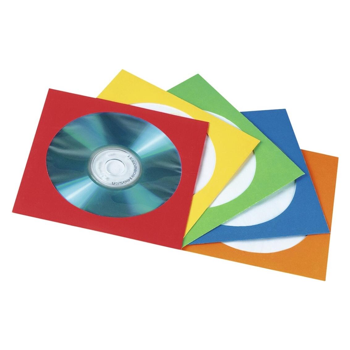 Hama CD-/DVD-Papier-Schutzhüllen, farblich sortiert, 100er-Pack (00078362)