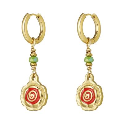 Paar Ohrhänger ADELIA´S "Ohrringe Ohrhänger mit ornamentalem Spiralanhänger", Damen, Gr. Damen, gold (rot), Ohrringe, Modeschmuck, stylisch mit dekorativem Spiralanhänger